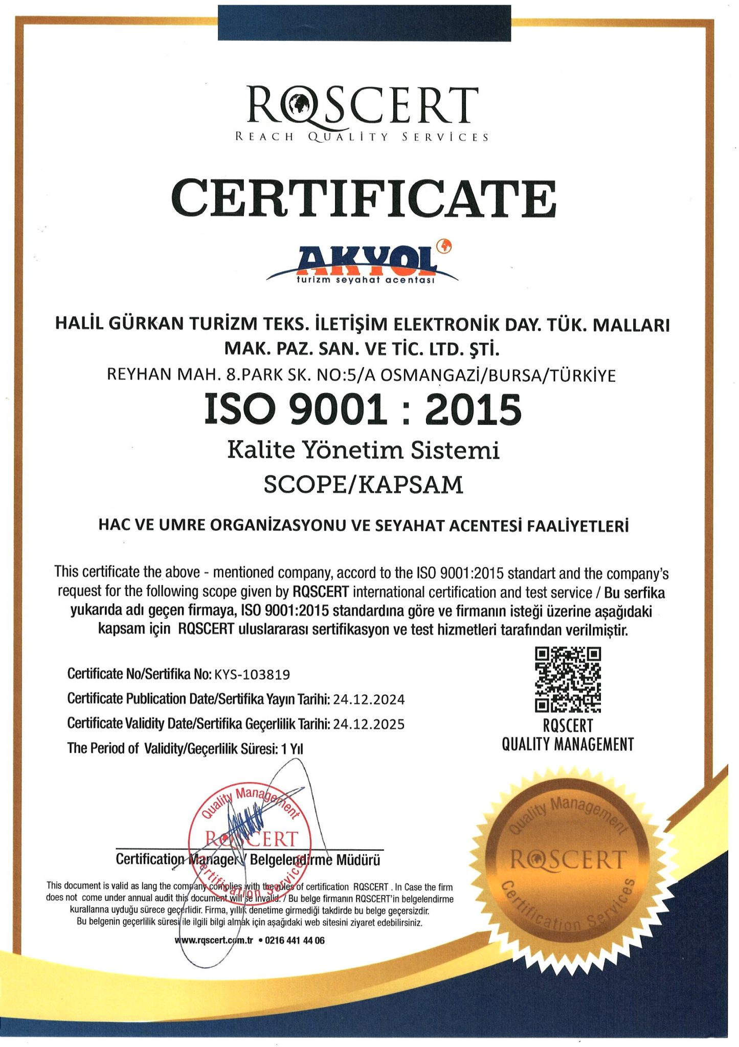 ISO belgesi 1